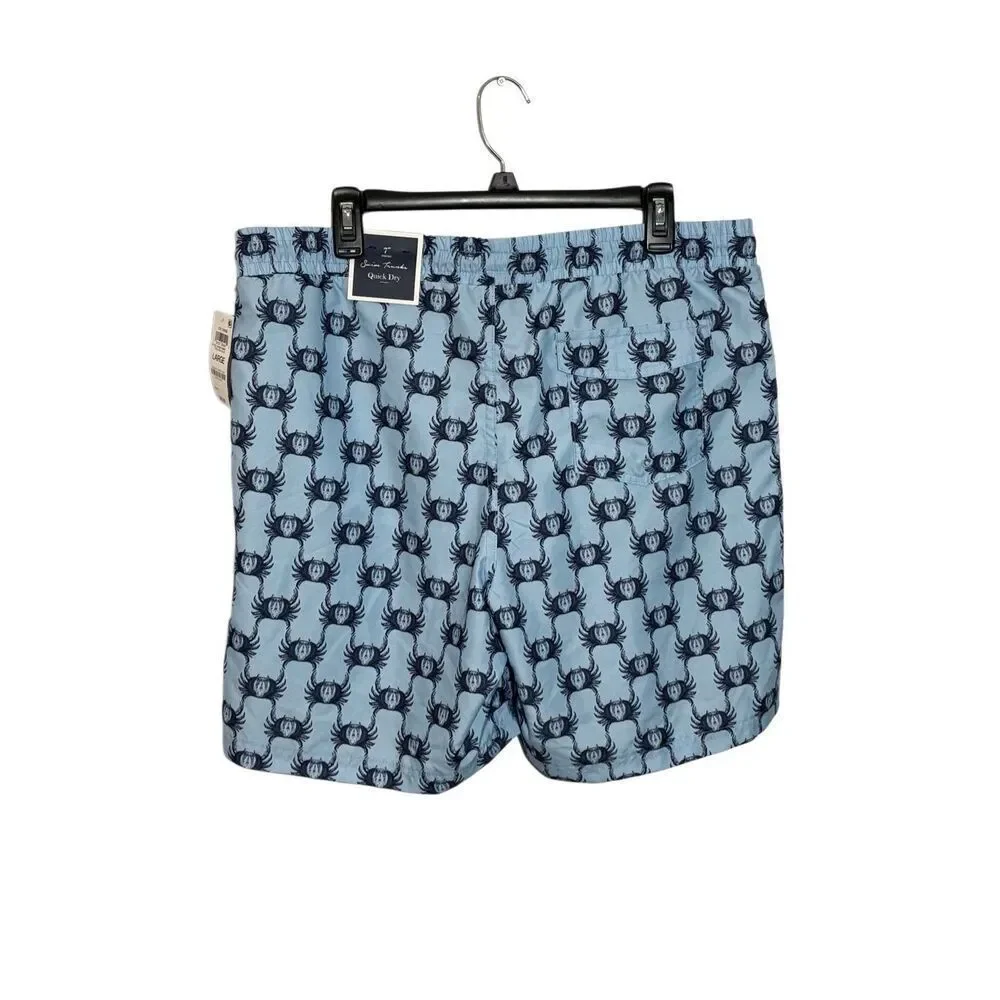 NWT Club Room crab toile printed light blue swim trunks - L